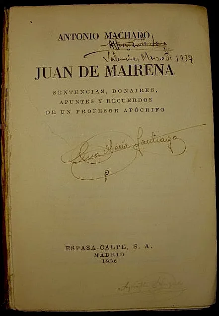 Ilustración y portada del libro Juan de Mairena de Antonio Machado