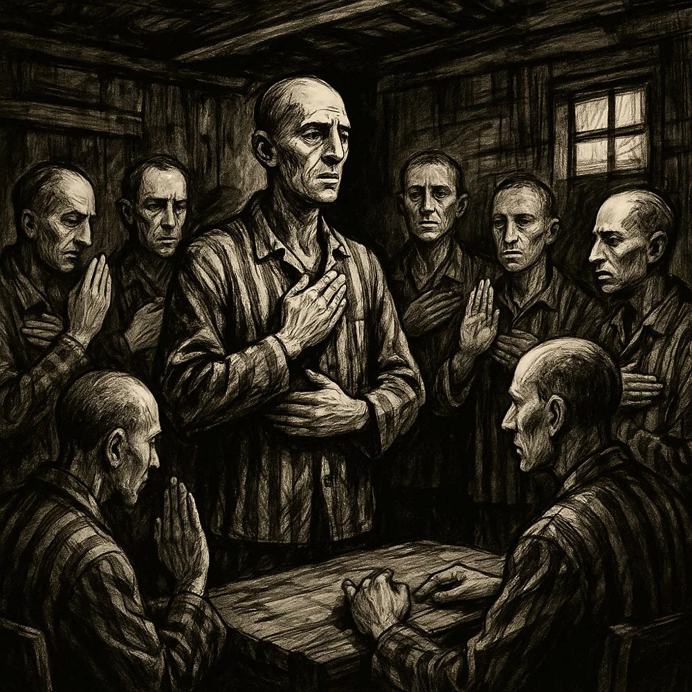 Logia clandestina masónica recreada en un campo de concentración nazi durante el siglo XX
