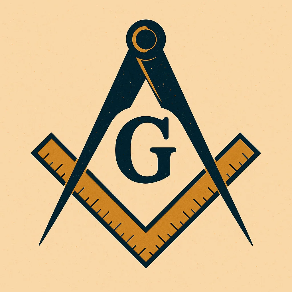 Escuadra y compás con G, símbolo de la masonería