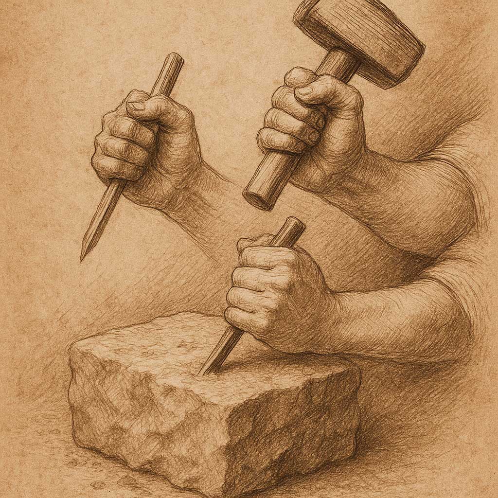 Ilustración con símbolos de la masonería liberal como la escuadra, el compás y el ojo que todo lo ve.