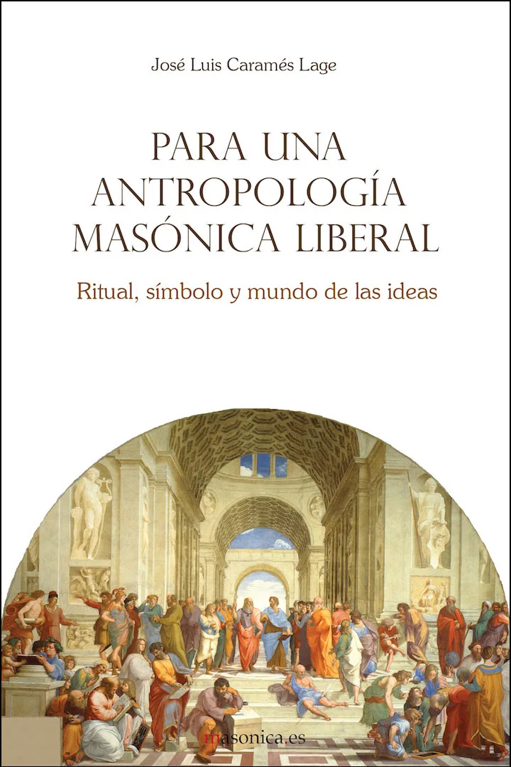 ortada del libro Los ritos masónicos, con símbolo masónico grabado en piedra y fondo verde. Autor: Manuel Rodríguez Castillejos.